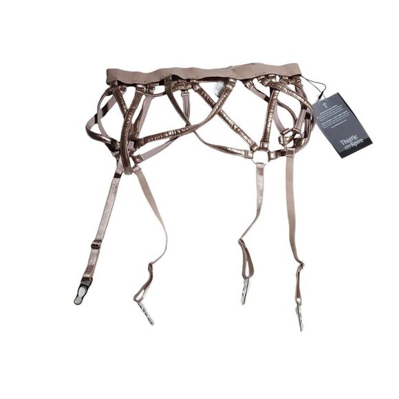 Thistle and Spire Strapped In Sidney Garter Belt Size XS Lingerie Bronze - Picture 1 of 5